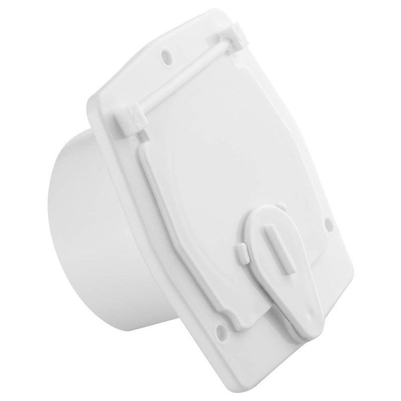 Halotronics RV Square Electrical Cable Hatch for 30 Amp Cords (White) - Image 1